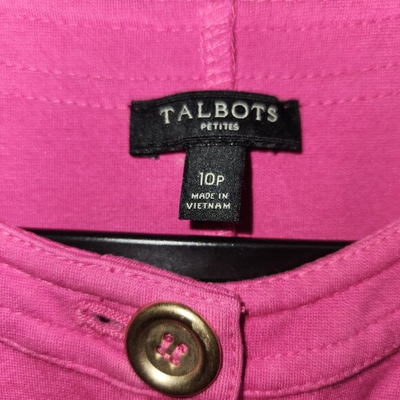 Talbots  10P Pink Sleeveless Button-Front Sheath Dress Pockets Rayon 2392 - Picture 4 of 9